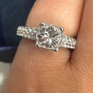 Swarovski Round Cut Pave Ring in Silver